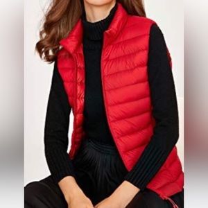 ❤️ Red Woman Puffer Vest Ralph Lauren